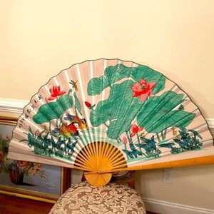 Mandarin duck lotus Fan large last one